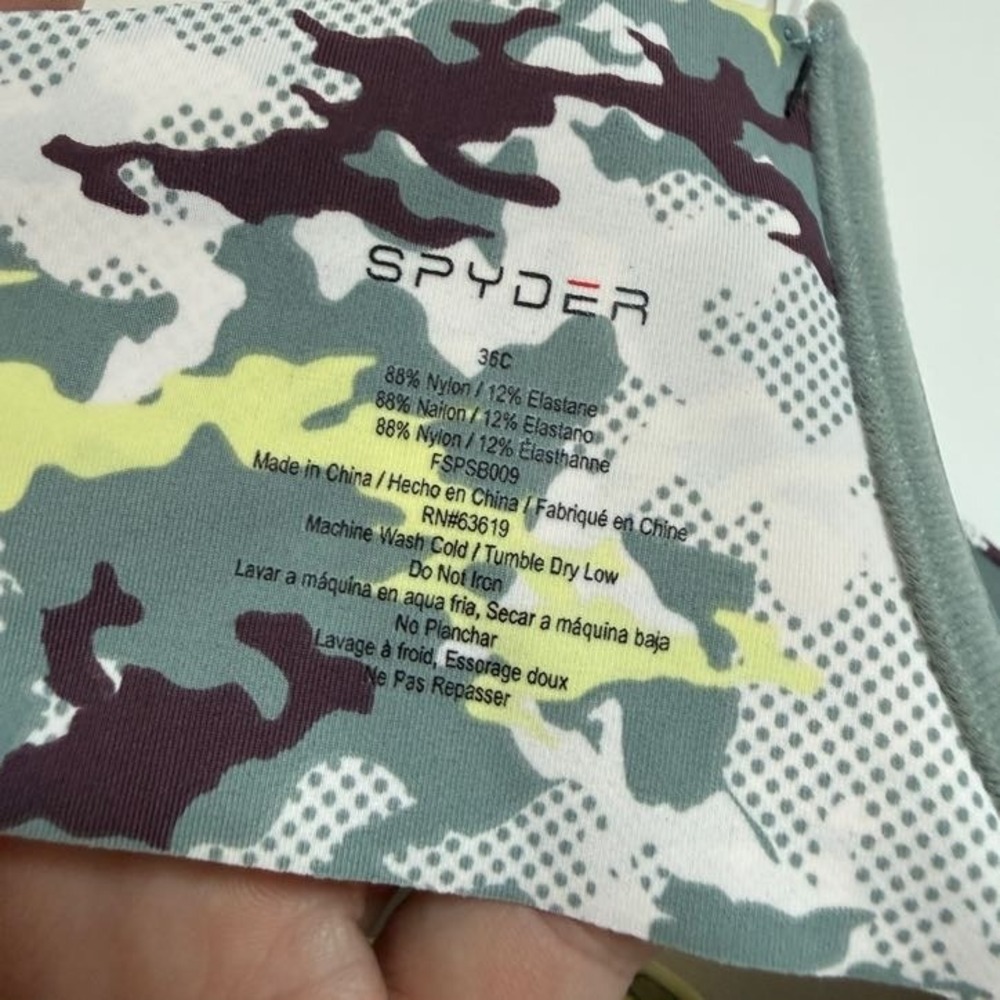 Spyder Push Up Bra Camo Womens 36C Camouflage Pattern New! - Picture 5 of 5